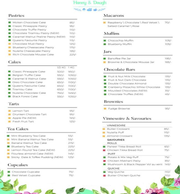 Honey & Dough menu 