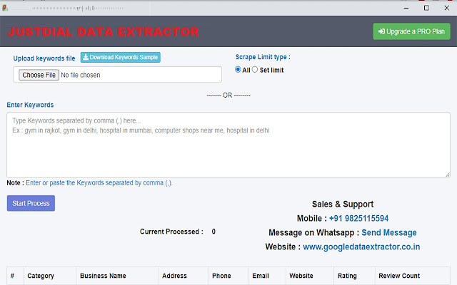 Justdial Business Scrapper chrome extension