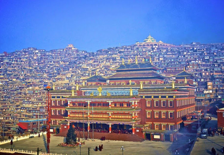 Larung Gar, the Largest Tibetan Buddhist institute in the world in Sertar (Seda) Tibet.