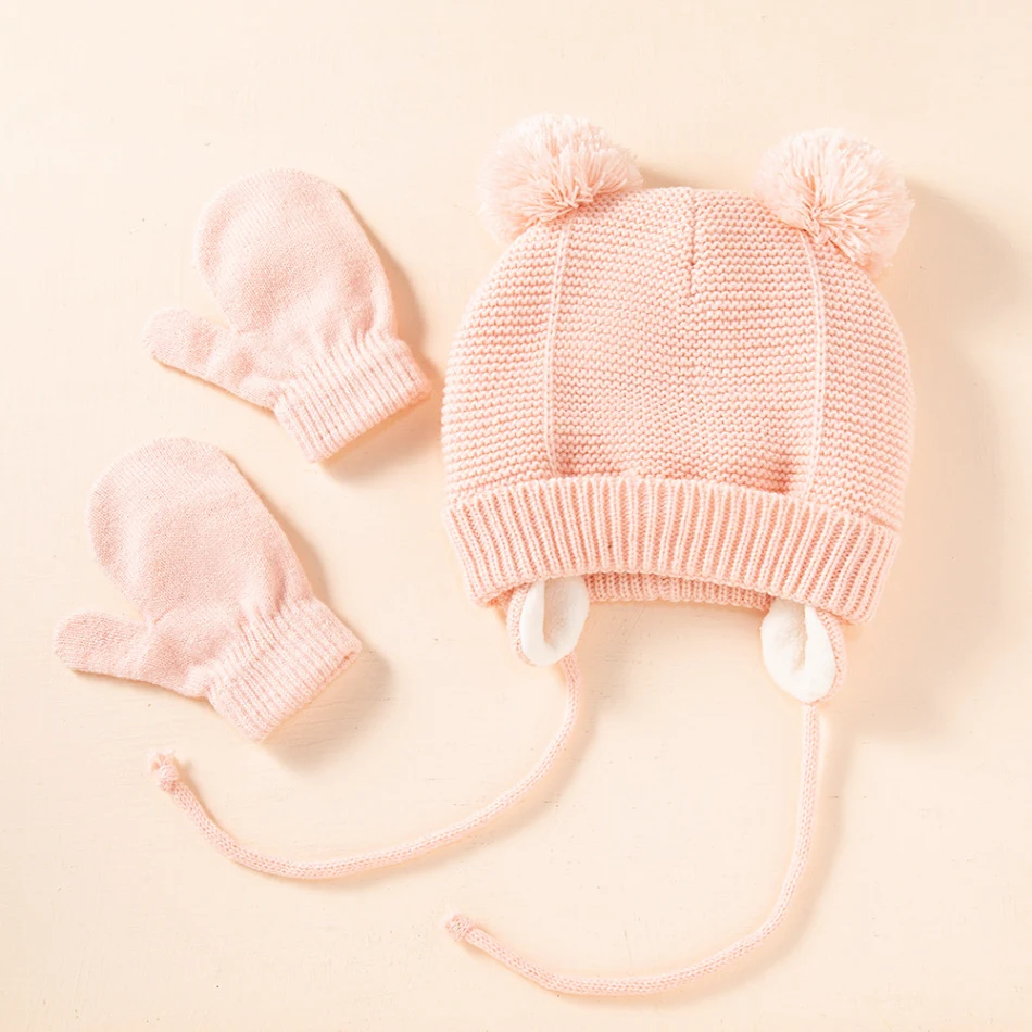 Kinder Vlechtmuts Handschoenen Warme Oorbescherming Kinder Gebreide Muts Winterset Comfort en Warmte voor Kleine Avonturiers