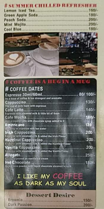 Cyclist Cafe menu 