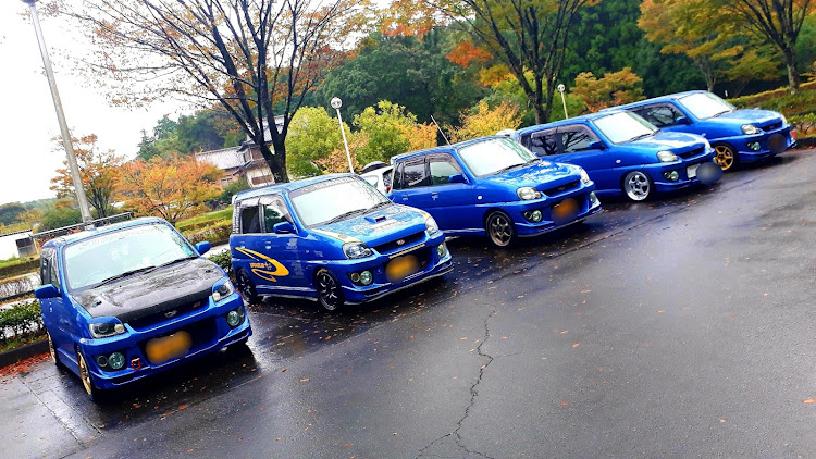 プレオ RS-Limitedの新城プレオミーティング・オプションバンパーコラボ・#WRブルーコラボ・岡崎PA・矢場とんに関するカスタム事例の投稿画像5枚目