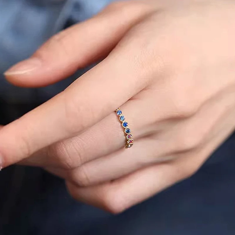 Title 4, Eenvoudige Kleurrijke Ring voor Dames met Inlay...