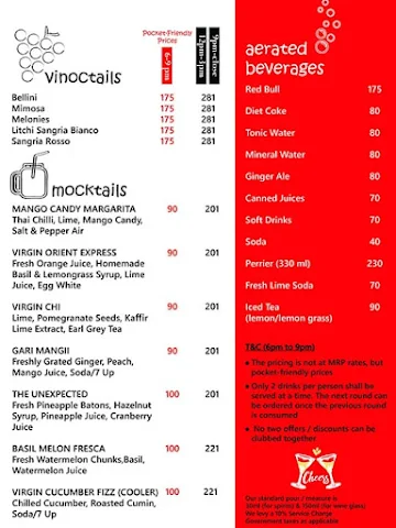 M.R.P. Asian Bistro menu 