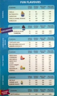 Snowberg Ice Creams menu 3