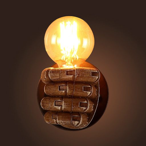 Title 3, Retro fist resin wall lamp Loft industrial styl...