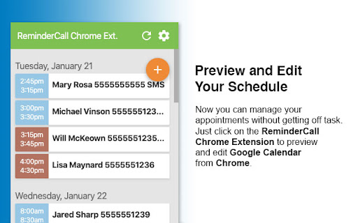 ReminderCall Chrome Ext.