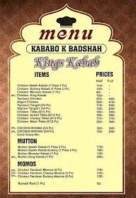 Kings Kabab menu 2