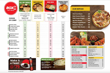 BOX8 - Desi Meals menu 