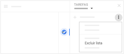 Excluir lista no menu "Tarefas"