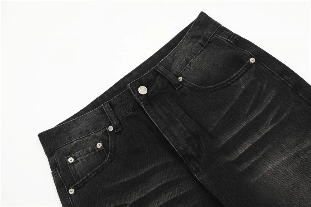 Title 6, Jeans dritti neri lavati da uomo. Comfort e sti...