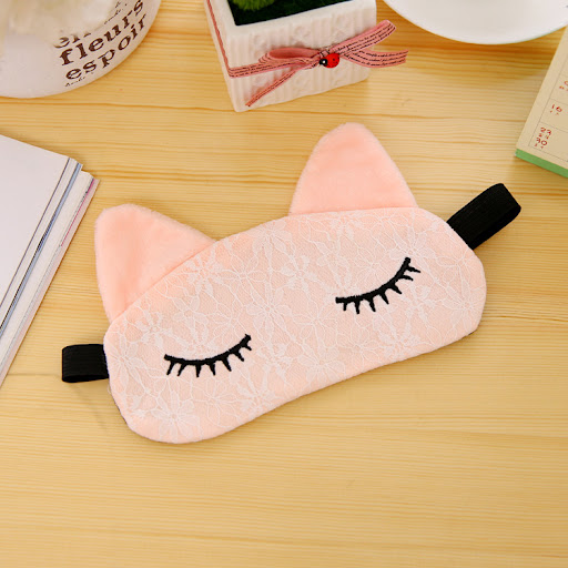 Title 3, Cartoon Lace Eyeshade Sleeping Mask Cover Micro...