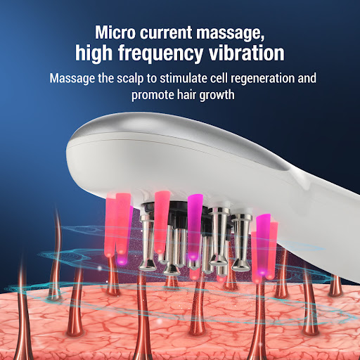 Title 9, Electric Massage Comb Micro Current Red Blue Li...