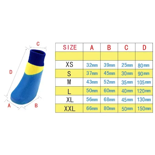 4Pcs/Set Outdoor Waterproof Dog Socks Rain Wear Non-Slip Anti Skid Cotton Elastic Shoes With Fixed Belt For All Breeds