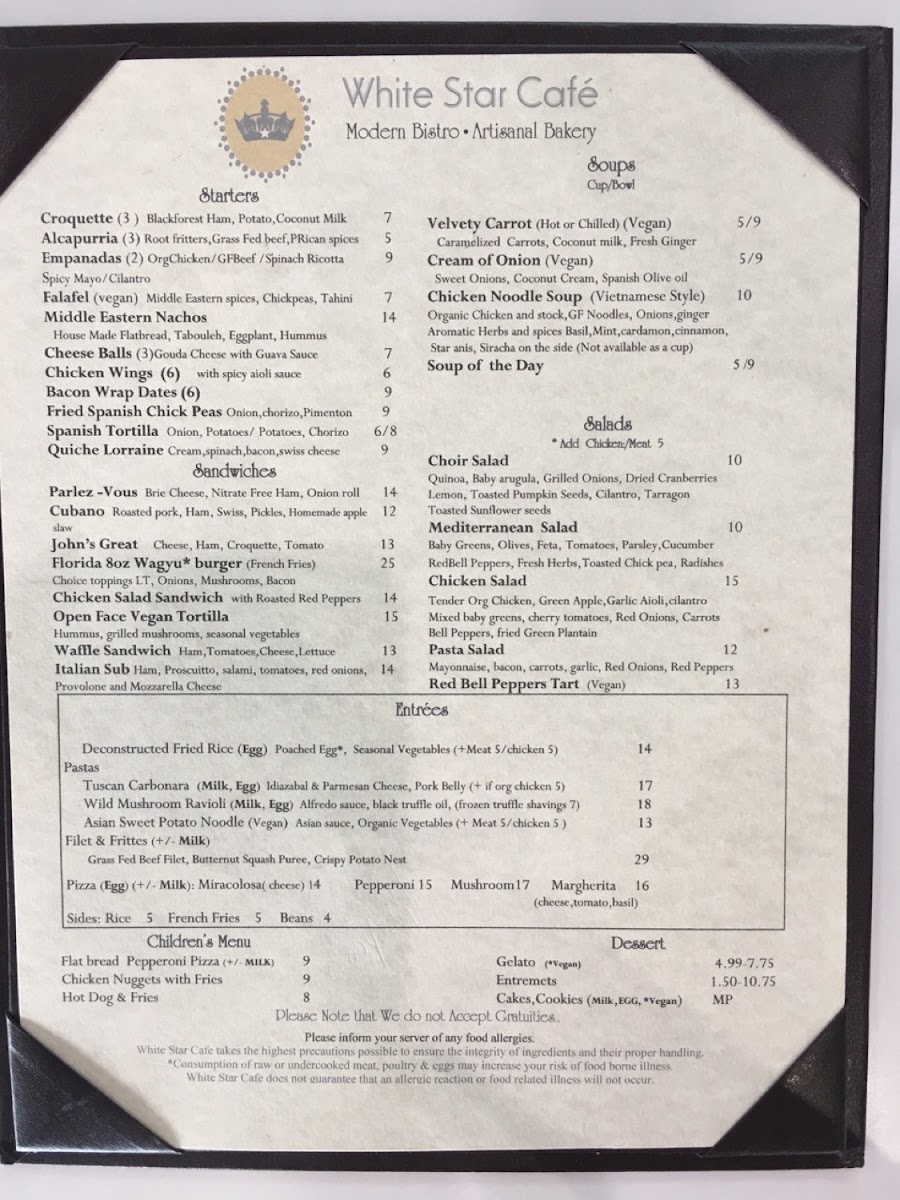 This is the menu they hand me. Wanted to eat everything. Hard to decide when Gluten intolerant.