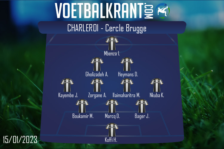 Opstelling Charleroi | Charleroi - Cercle Brugge (15/01/2023)