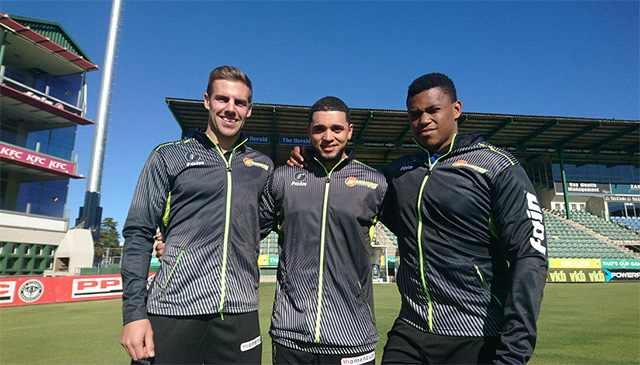 Warriors stars, from left, Anrich Nortje, Gihahn Cloete and Sisanda Magal.