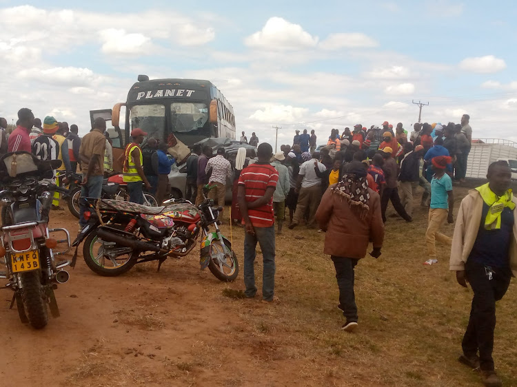 Accident happened between Kanyonyoo and Kivandini markets along Garissa Thika highway on Tuesday, June 7 2022,