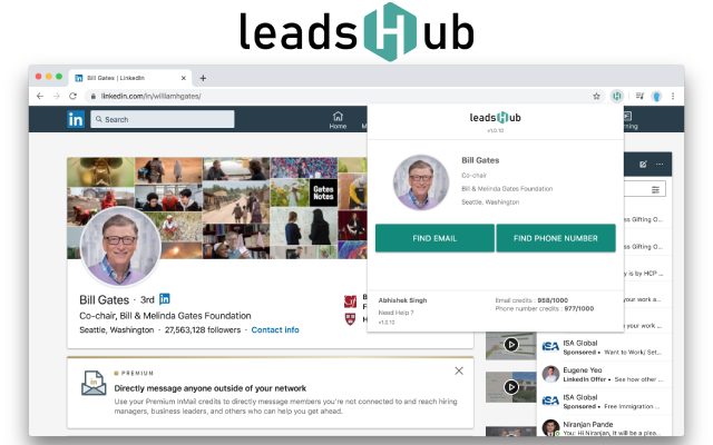 Leadshub : Reach your prospects in one click Preview image 0