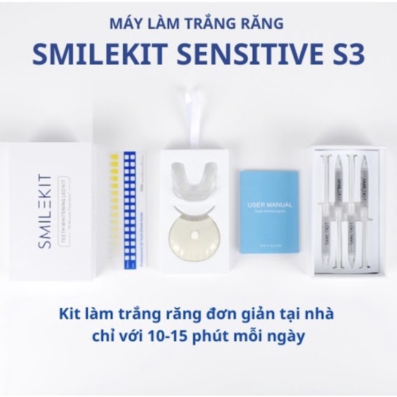 [Hàng Có Sẵn]Máy Làm Trắng Răng Smilekit Sensitve S3 - Máy Tẩy Trắng Răng Không Chứa Hydrogen Peroxide Giúp Làm Trắng Răng