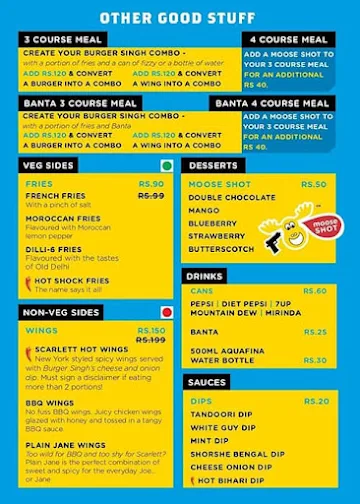 Burger Singh - Big Punjabi Burgers menu 