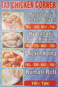 Taj Chicken Corner menu 1