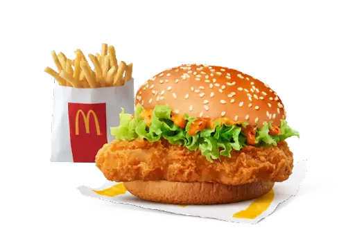 Piri Piri McSpicy Chicken Burger + Fries (R)