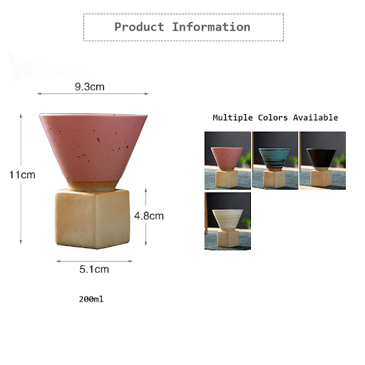 Title 4, Vintage ceramic stoneware espresso cup with cre...