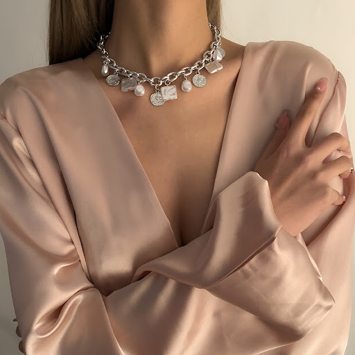Title 7, Womens Imitation Pearl Coin Clavicle Chain Nec...