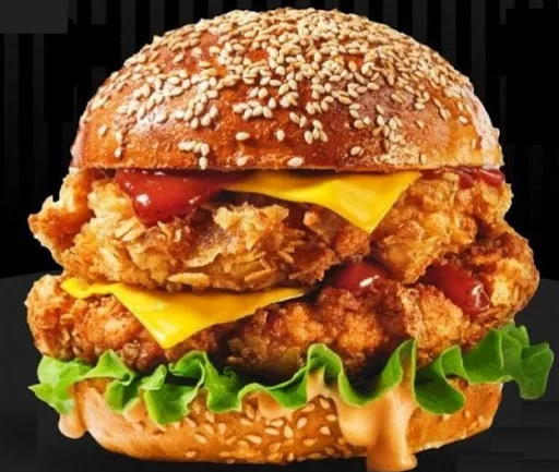 Fried Cheese Chicken Burger