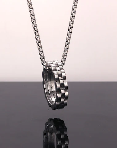 Collar con colgante de anillo de mo - 3