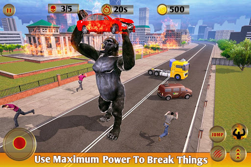 Angry Gorilla City Battle Dinosaur Survival