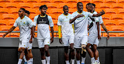 Bafana Bafana players in training during the South African national soccer team training session at FNB Stadium on November 10, 2021 in Johannesburg, South Africa. 