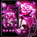 ダウンロード Neon Lavender Rose Theme をインストールする 最新 APK ダウンローダ