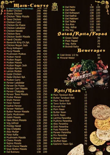 Bawarchi King menu 