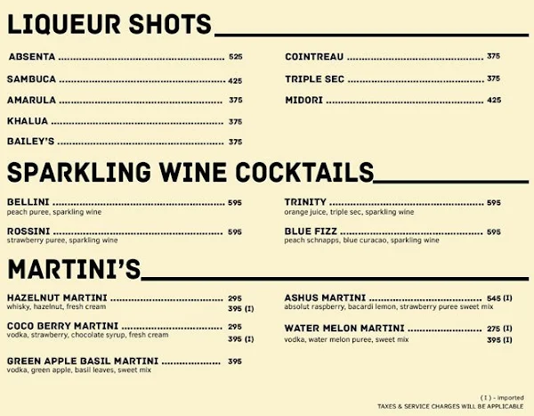 Big Bang Theory - Bar & Kitchen menu 