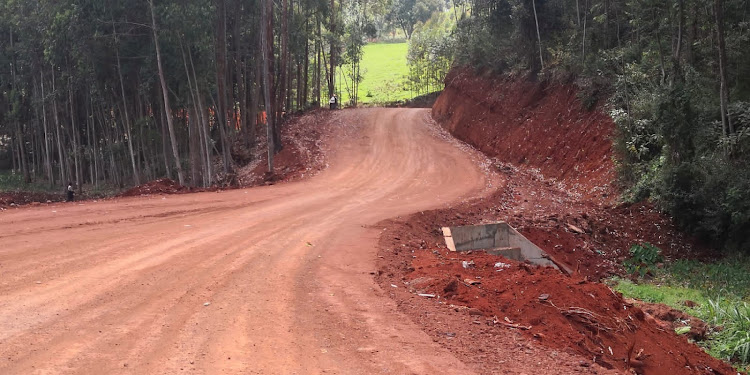 A section of the road project in Othaya on September 30, 2021