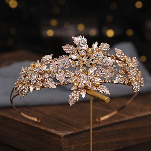 Title 2, Luxury Gold Crystal Headwear Rhinestone Sparkli...