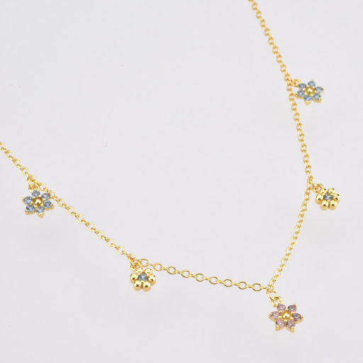 Title 3, S925 Sterling Silver Flower DOCARE Zirconium Bl...