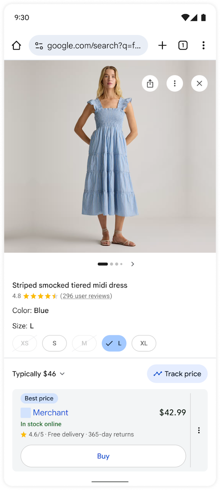Sample product with buy button