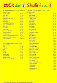 Shalini Veg menu 4