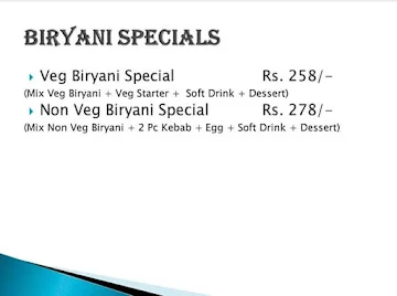 Biryani Club menu 