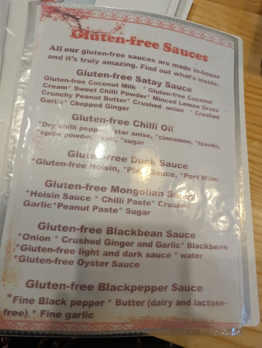 RoboMao (Mao Please) gluten-free menu