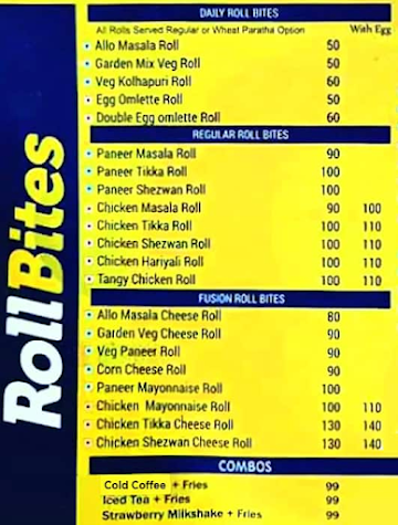 Roll Bites menu 