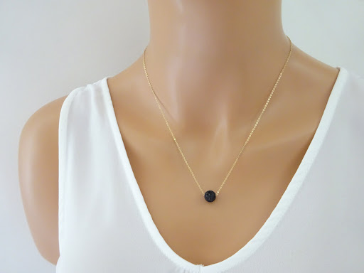 Title 5, Double Lava Necklace, Black Lava Necklace