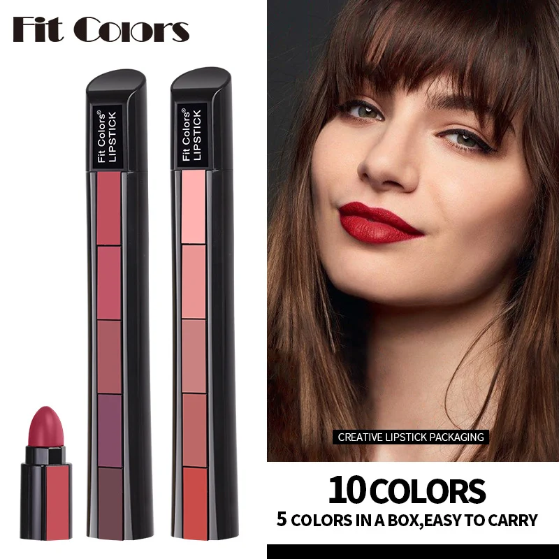 Title 1, Kit de batons matte 5 cores, batom aveludado, g...