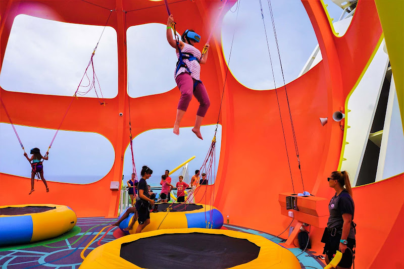 VR, anyone? Hit the trampoline with an optional headset for a trippy virtual experience on Mariner of the Seas. 