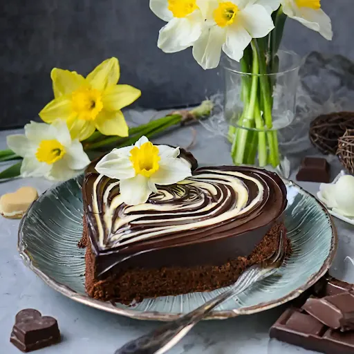 Triple Chocolate Brownie Heart Cake [300 Grams]