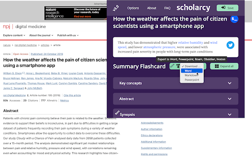 Scholarcy Browser Extension