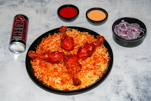 Chicken Tangdi Biryani With Hell Energy Drink [250 Ml]